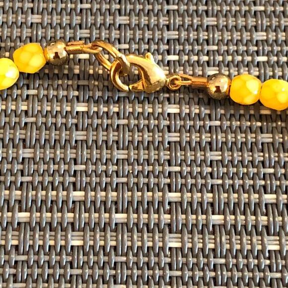 Yellow & Blue Beaded Handmade Ankle Bracelet - Picture 8 of 8